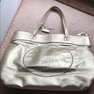 COACH gold tote